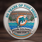 🔥Last Day 50% OFF 🔥🐬 Classic '97-'12 Logo Back! Miami Dolphins 60th Anniversary Commemorative Coin (1966-2026)