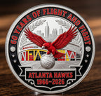 🔥Last Day 50% OFF 🔥Atlanta Hawks 60th Anniversary Limited Edition Enamel Commemorative Coin | 1966-2026 🦅🏀