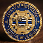 🔥Last Day 50% OFF 🔥Police Memorial Challenge Coin – Blue Lives Remembered, Courage Duty Honor