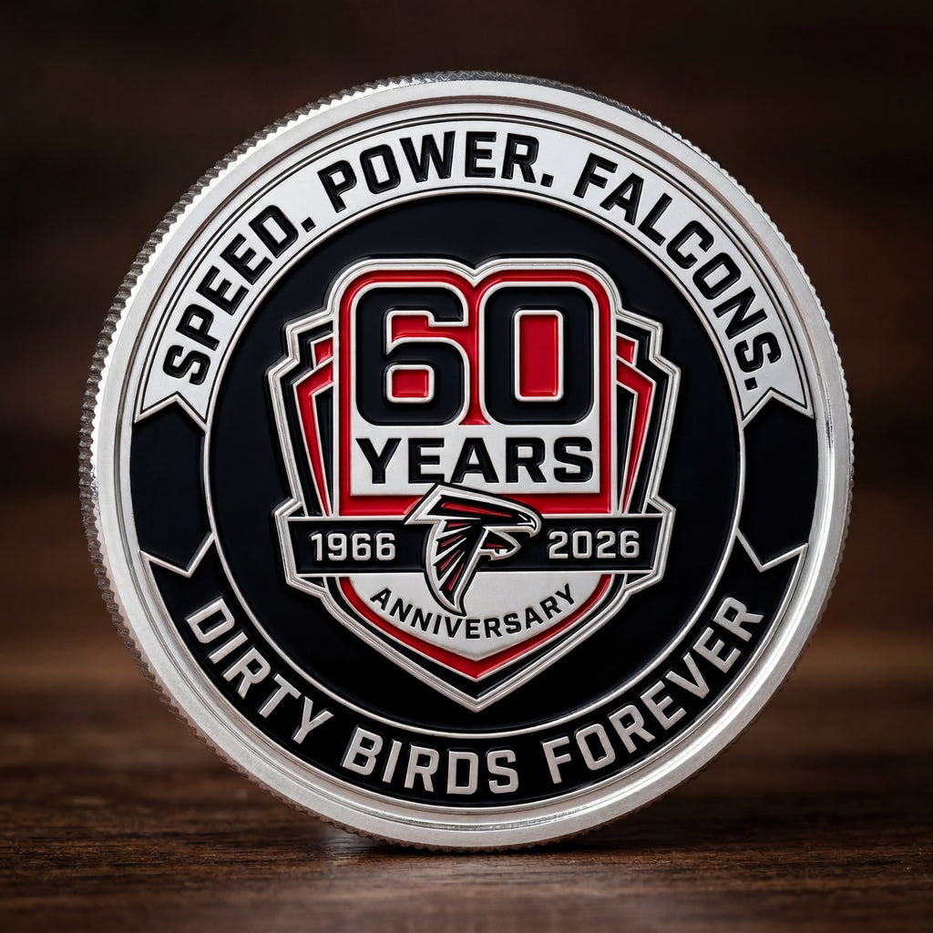 🔥Last Day 50% OFF 🔥Rise for 60 Years: Exclusive Atlanta Falcons 60th Anniversary Commemorative Coin 🦅🔴⚫