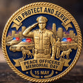 🔥Last Day 50% OFF 🔥Police Memorial Challenge Coin – Blue Lives Remembered, Courage Duty Honor