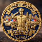 🔥Last Day 50% OFF 🔥Police Memorial Challenge Coin – Blue Lives Remembered, Courage Duty Honor