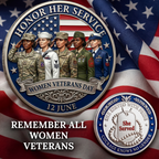 🔥Last Day 50% OFF 🔥Full Branches Women Veterans Day Challenge Coin - "Honor Her Service" 🎖️