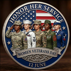 🔥Last Day 50% OFF 🔥Full Branches Women Veterans Day Challenge Coin - "Honor Her Service" 🎖️