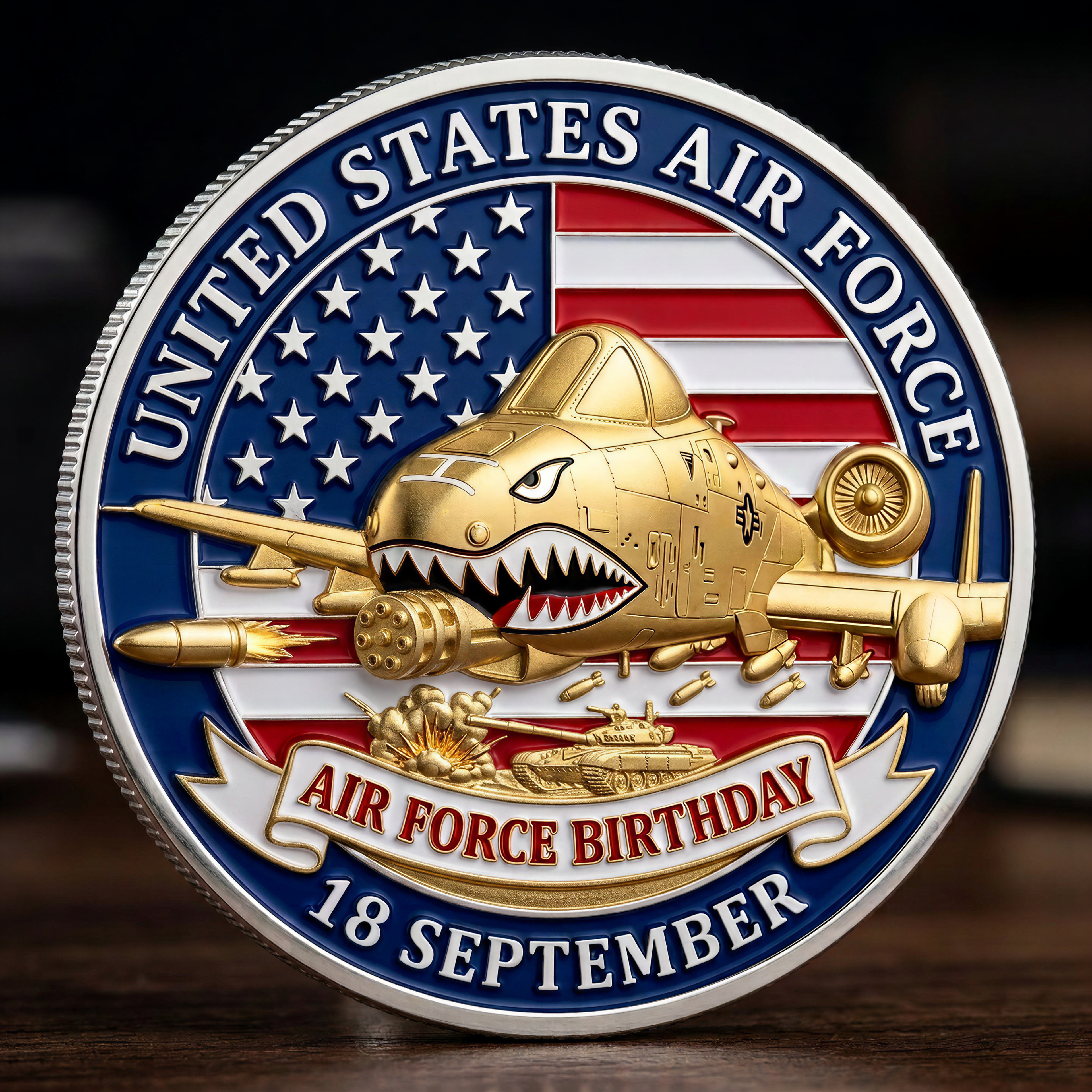 🔥Last Day 50% OFF 🔥Exclusive “Warthog"🐗 A-10 Thunderbolt II BRRRTTT Edition Air Force Birthday Commemorative Coin 🇺🇸