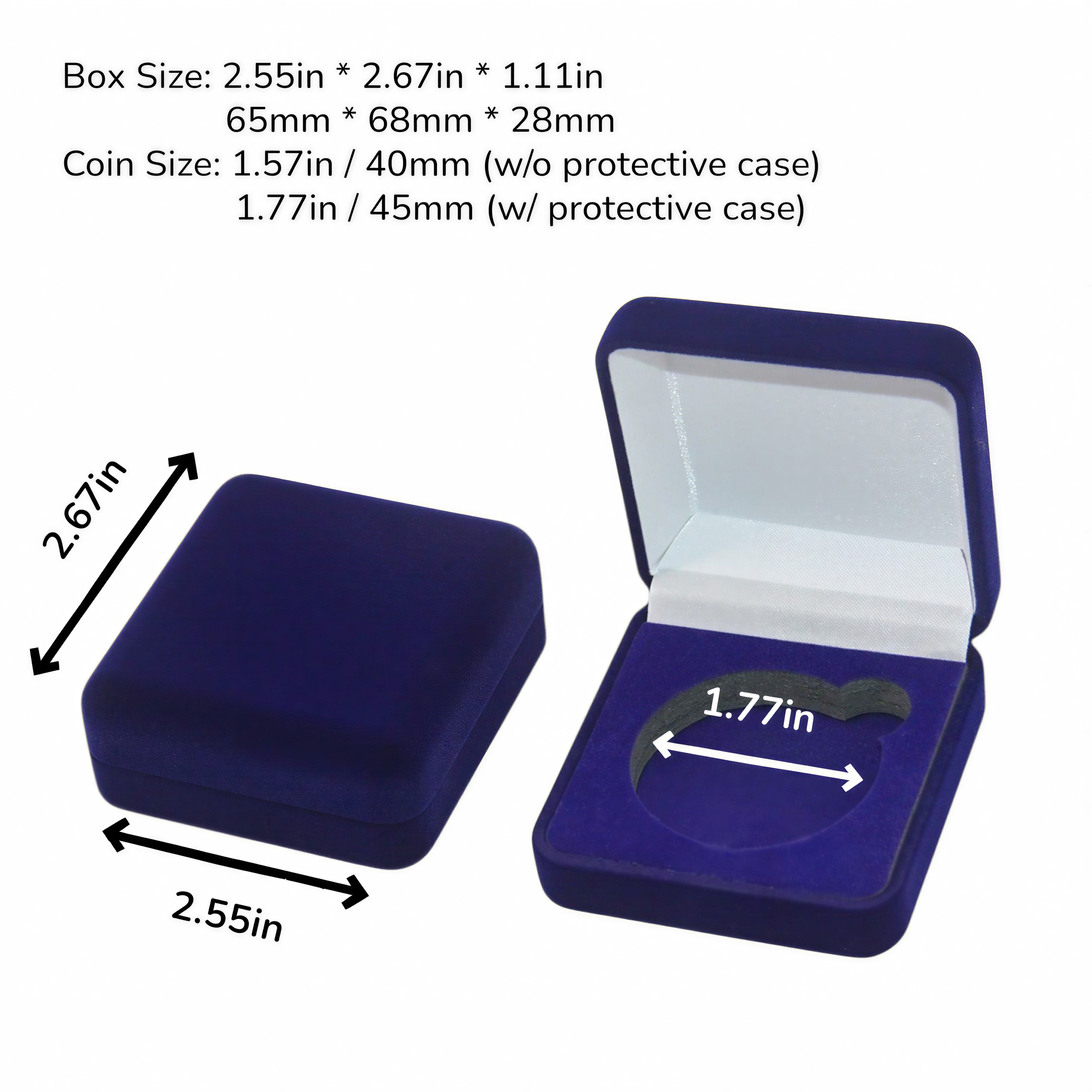 Premium Velvet Coin Gift Box - Elegant Display Case for Commemorative Coins (Blue/Red/Black) ✨