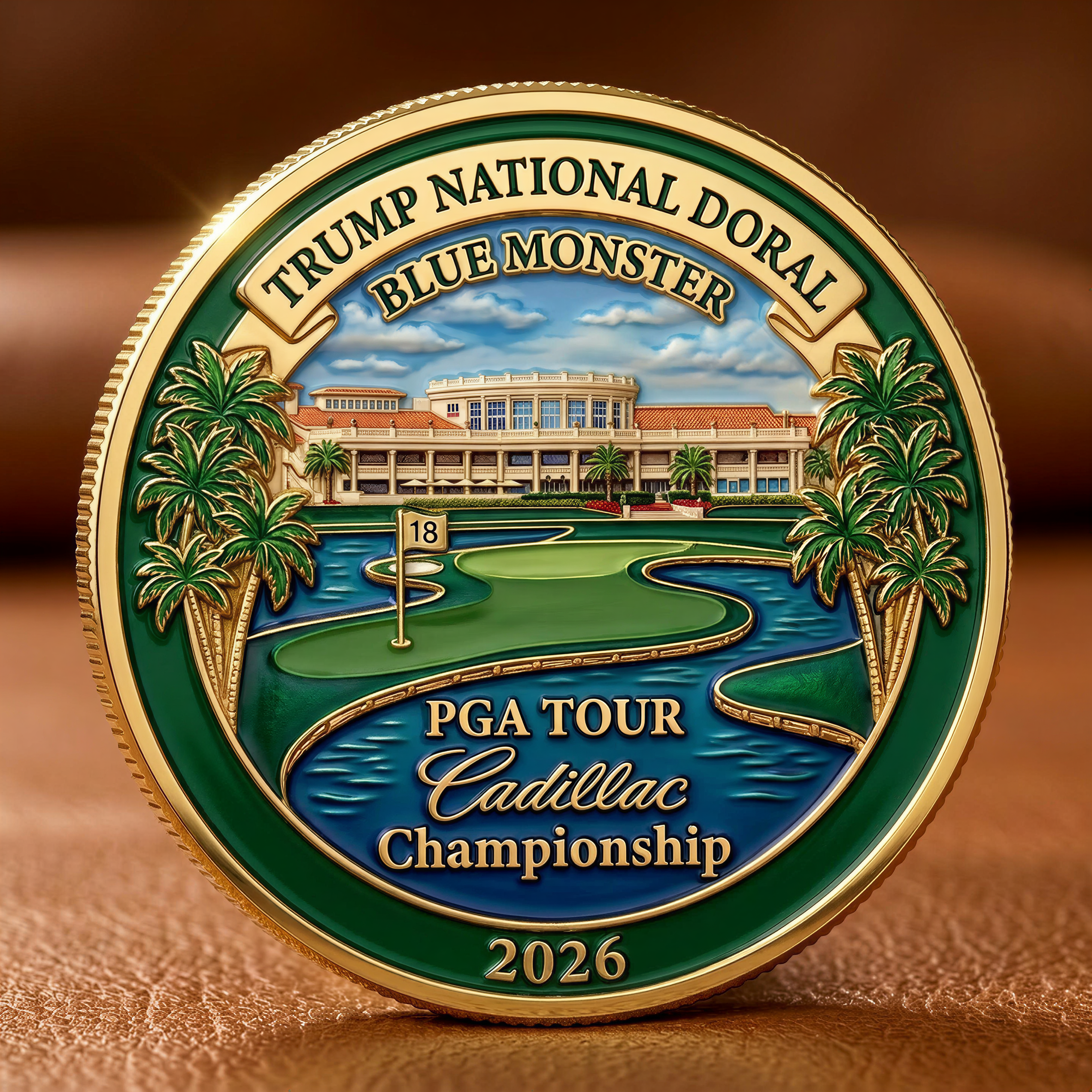 🔥Last Day 50% OFF🔥 2026 PGA Tour Cadillac Championship Challenge Coin - Trump National Doral Blue Monster Edition ⛳