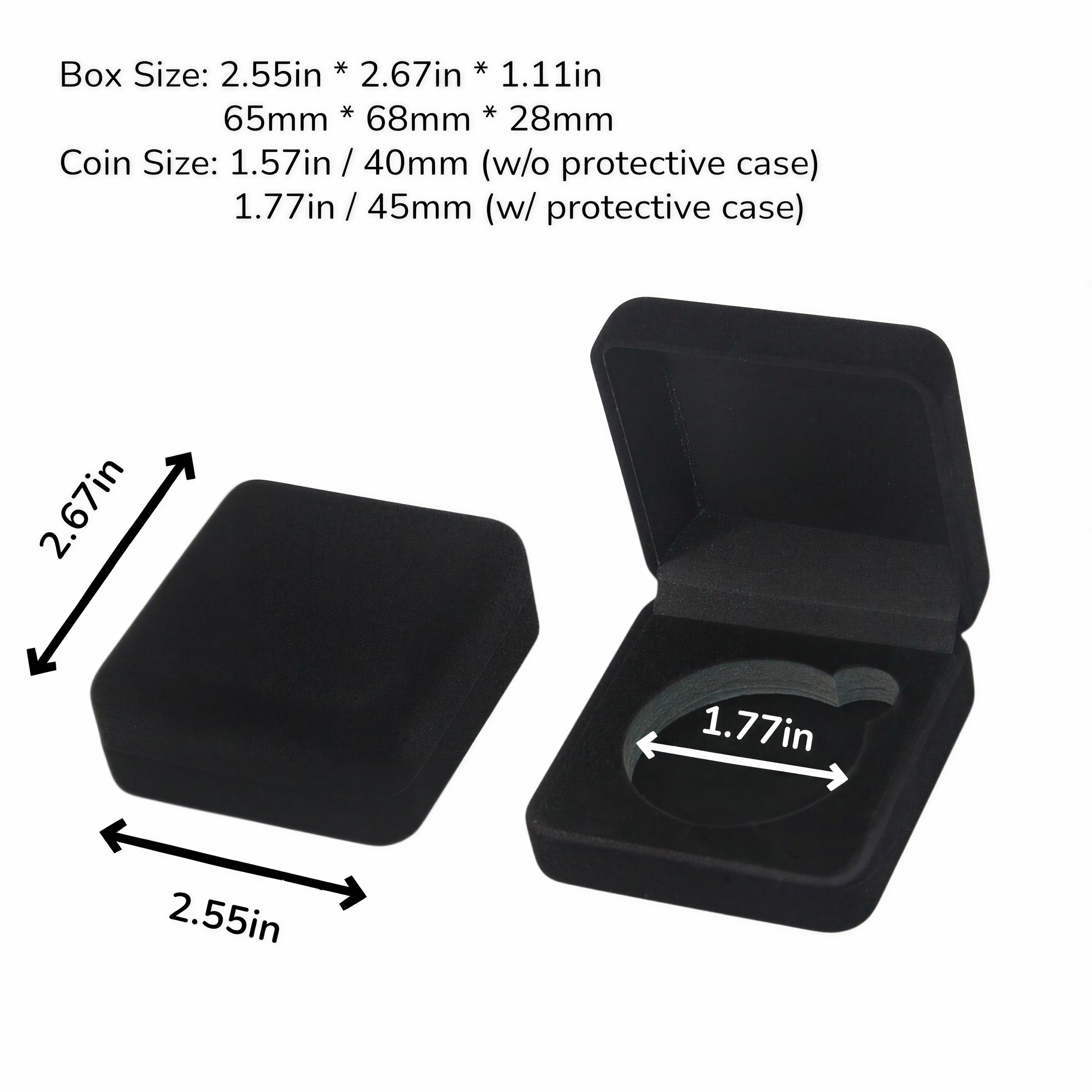 Premium Velvet Coin Gift Box - Elegant Display Case for Commemorative Coins (Blue/Red/Black) ✨
