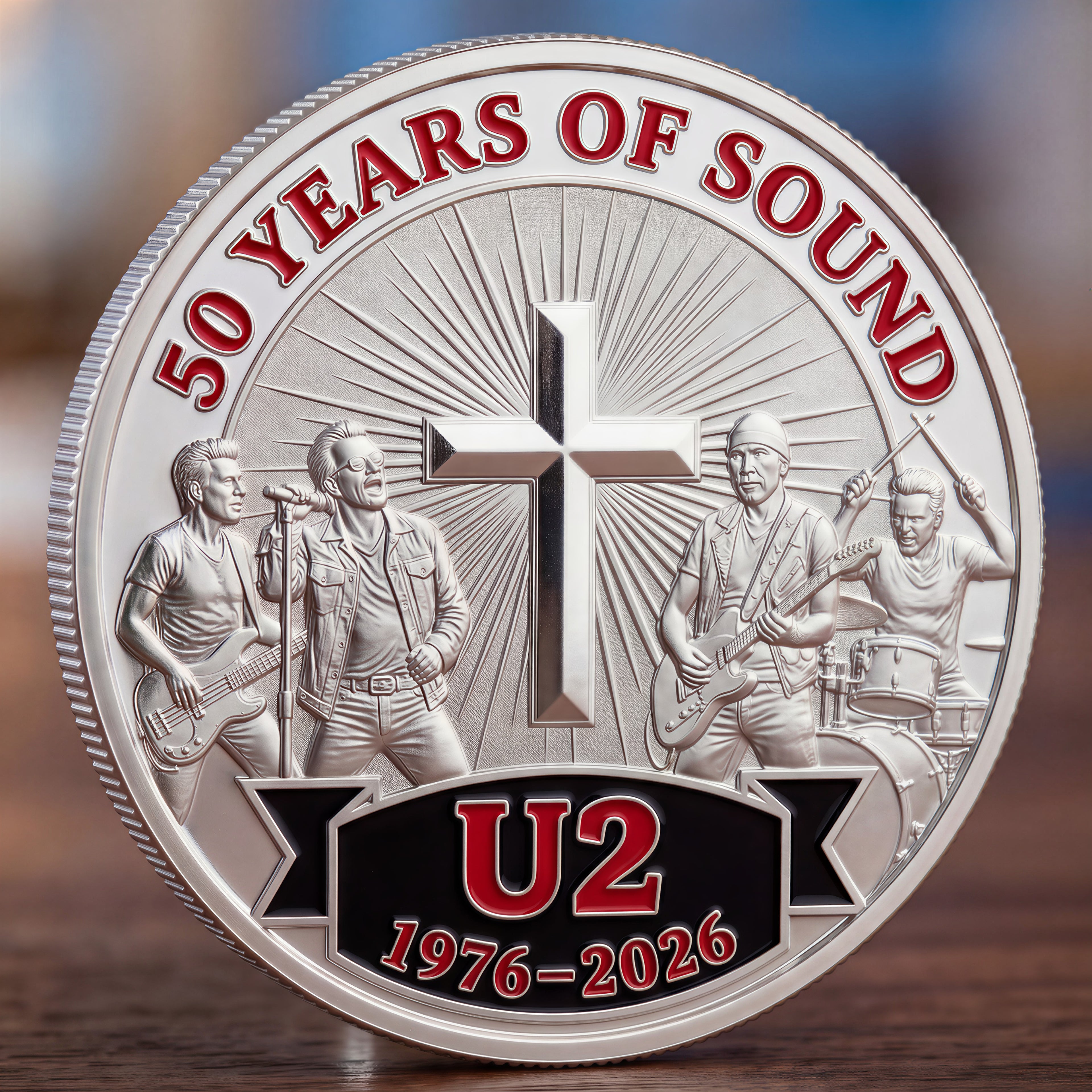 🔥Last Day 50% OFF🔥U2 50th Anniversary Commemorative Coin (1976-2026) 🎸 A Tribute to Rock Legends